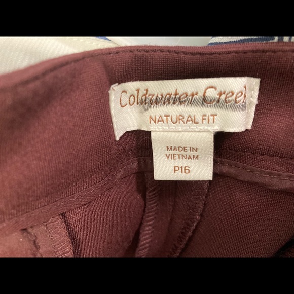 NWOT  ColdWater Creek Natural Fit
P16
Maroon pants - Picture 2 of 7